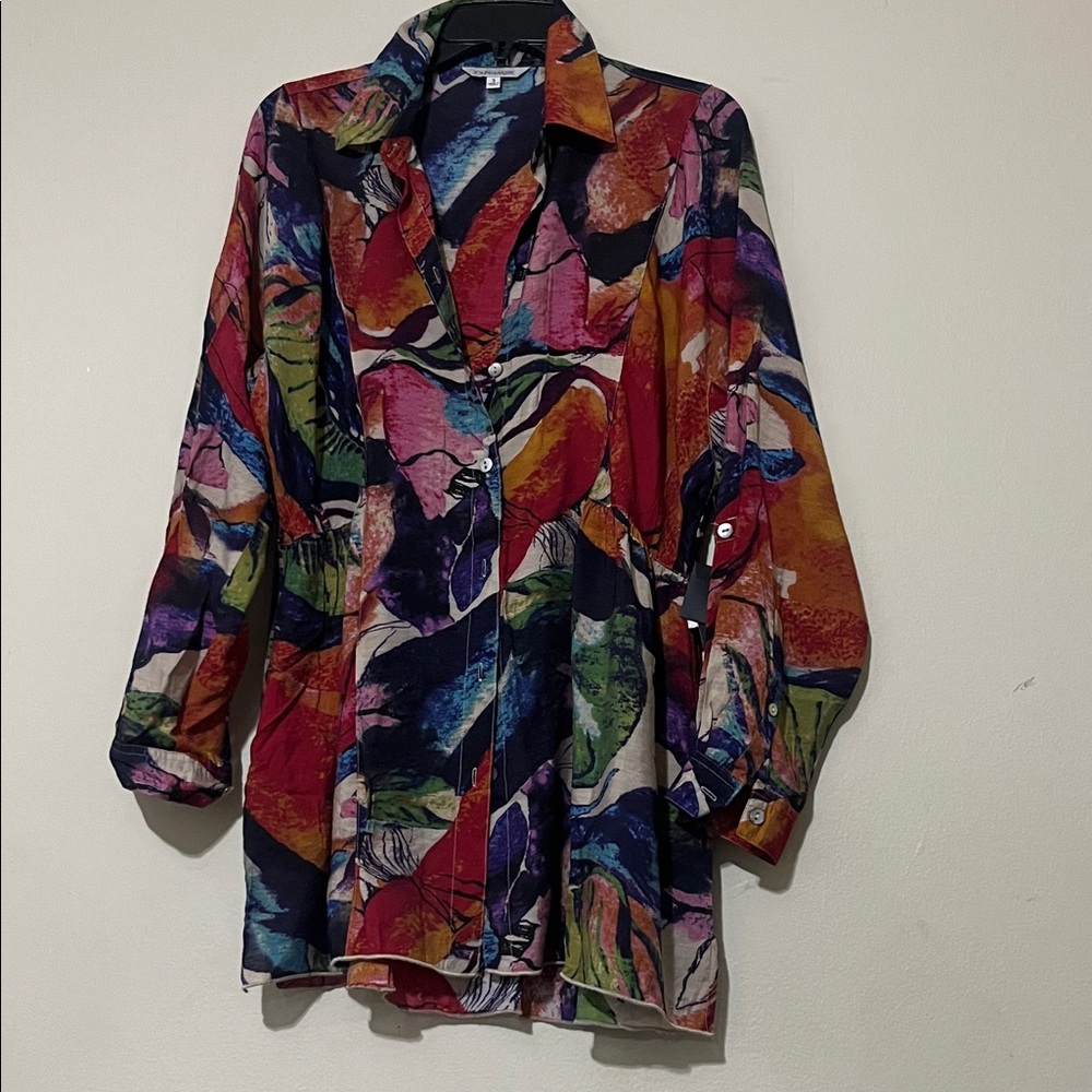 John Mark Multicolor Abstract Shirt, with pockets. S (fits like a M)